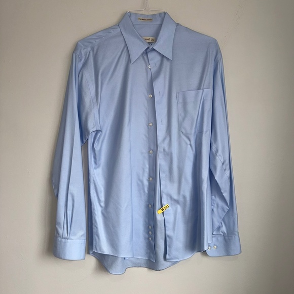 PRONTO UOMO Mens 15.5 34/35 Light Blue Long Sleeve Button Up Dress Shirt OO20 - Picture 1 of 4